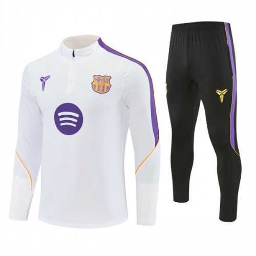 Barcelona Trainings Sweatshirt Quarter-zip 2026-27 Witte - Heren Barcelona Trainings Sweatshirt Quarter-zip 2026-27 Witte - Heren