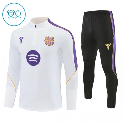 Barcelona Trainings Sweatshirt Quarter-zip 2026-27 Witte - Kids Barcelona Trainings Sweatshirt Quarter-zip 2026-27 Witte - Kids
