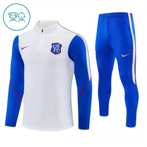 Chelsea Trainings Sweatshirt Quarter-zip 2026-27 Witte - Kids Chelsea Trainings Sweatshirt Quarter-zip 2026-27 Witte - Kids