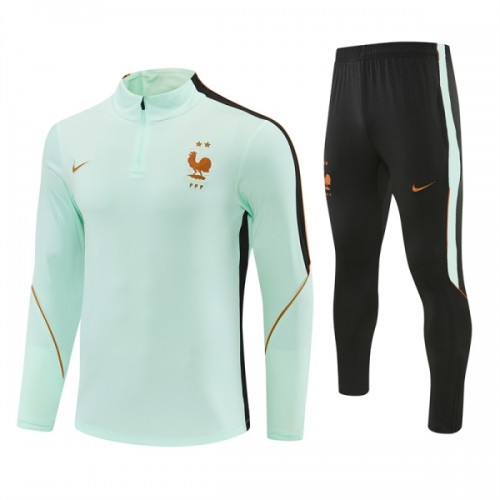 Frankrijk Trainings Sweatshirt Quarter-zip 2026-27 Witte - Heren Frankrijk Trainings Sweatshirt Quarter-zip 2026-27 Witte - Heren