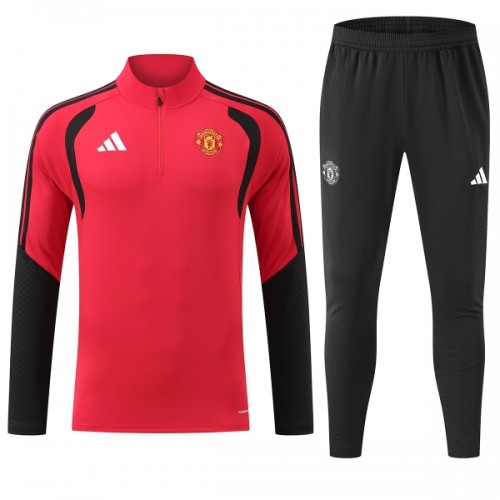 Manchester United Trainings Sweatshirt Quarter-zip 2026-27 Rode - Heren Manchester United Trainings Sweatshirt Quarter-zip 2026-27 Rode - Heren