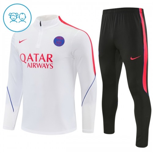 Paris Saint-Germain Trainings Sweatshirt Quarter-zip 2026-27 Witte - Kids Paris Saint-Germain Trainings Sweatshirt Quarter-zip 2026-27 Witte - Kids