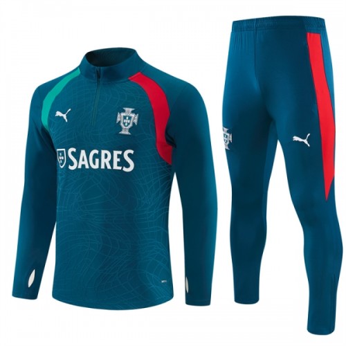 Portugal Trainings Sweatshirt Quarter-zip 2026-27 Blauwe - Heren Portugal Trainings Sweatshirt Quarter-zip 2026-27 Blauwe - Heren