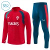 Portugal Trainings Sweatshirt Quarter-zip 2026-27 Rode - Kids