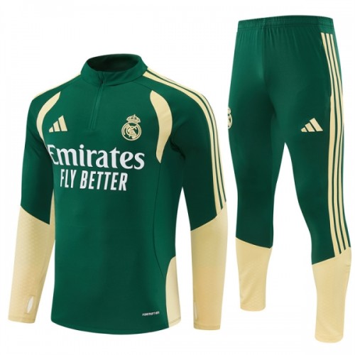 Real Madrid Trainings Sweatshirt Quarter-zip 2026-27 Groene - Heren Real Madrid Trainings Sweatshirt Quarter-zip 2026-27 Groene - Heren