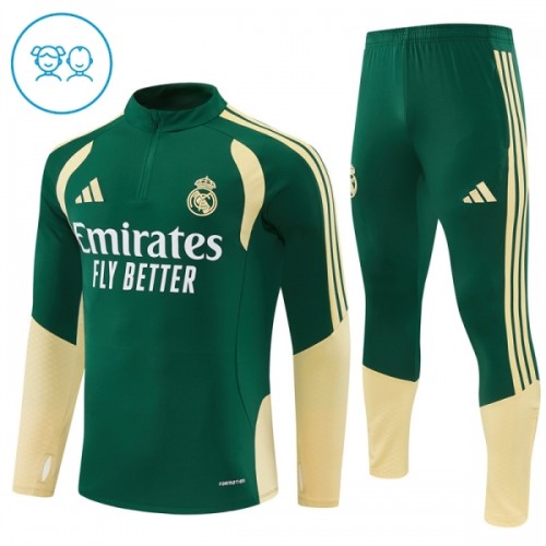 Real Madrid Trainings Sweatshirt Quarter-zip 2026-27 Groene - Kids Real Madrid Trainings Sweatshirt Quarter-zip 2026-27 Groene - Kids