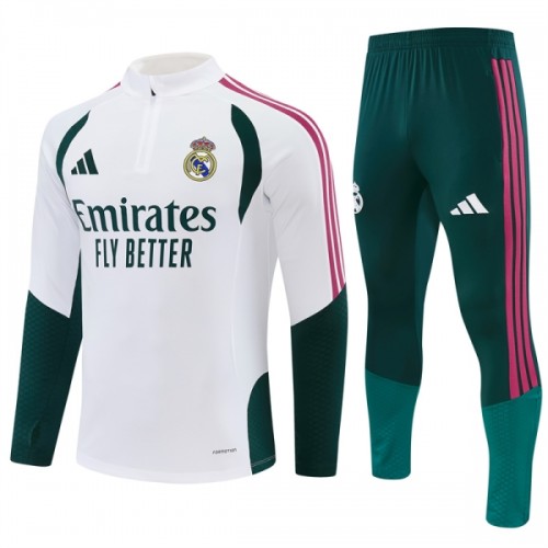 Real Madrid Trainings Sweatshirt Quarter-zip 2026-27 Witte - Heren Real Madrid Trainings Sweatshirt Quarter-zip 2026-27 Witte - Heren