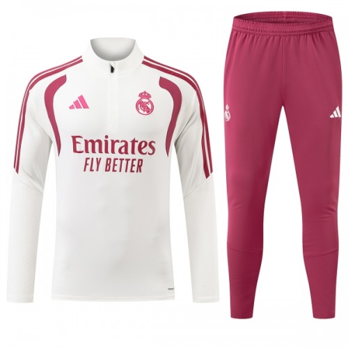 Real Madrid Trainings Sweatshirt Quarter-zip 2026-27 Witte - Heren Real Madrid Trainings Sweatshirt Quarter-zip 2026-27 Witte - Heren
