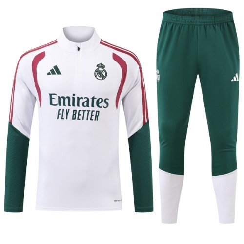 Real Madrid Trainings Sweatshirt Quarter-zip 2026-27 Witte - Heren Real Madrid Trainings Sweatshirt Quarter-zip 2026-27 Witte - Heren