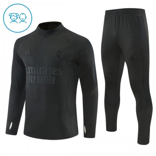 Real Madrid Trainings Sweatshirt Quarter-zip 2026-27 Zwarte - Kids Real Madrid Trainings Sweatshirt Quarter-zip 2026-27 Zwarte - Kids
