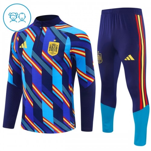 Spanje Trainings Sweatshirt Quarter-zip 2026-27 Blauwe - Kids Spanje Trainings Sweatshirt Quarter-zip 2026-27 Blauwe - Kids