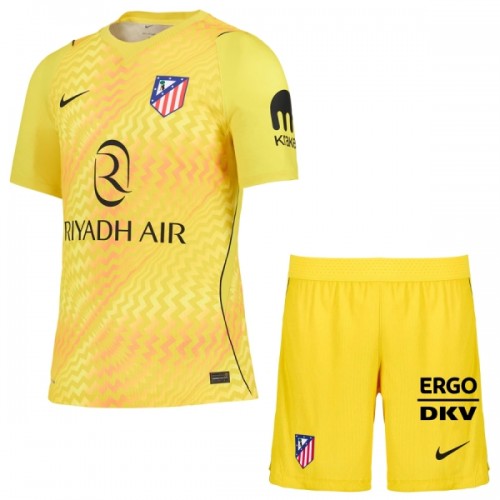 Officiële Voetbalshirt + Korte Broek Doelman Atlético Madrid 2026-27 Gele - Kids Officiële Voetbalshirt + Korte Broek Doelman Atlético Madrid 2026-27 Gele - Kids