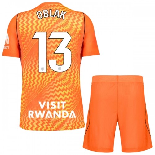 Officiële Voetbalshirt + Korte Broek Doelman Atlético Madrid Oblak 13 2026-27 Oranje - Kids Officiële Voetbalshirt + Korte Broek Doelman Atlético Madrid Oblak 13 2026-27 Oranje - Kids