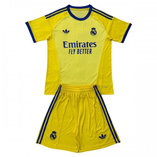 Officiële Voetbalshirt + Korte Broek Doelman Real Madrid 2026-27 Gele - Kids Officiële Voetbalshirt + Korte Broek Doelman Real Madrid 2026-27 Gele - Kids