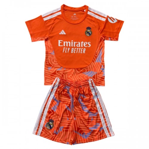 Officiële Voetbalshirt + Korte Broek Doelman Real Madrid 2026-27 Oranje - Kids Officiële Voetbalshirt + Korte Broek Doelman Real Madrid 2026-27 Oranje - Kids