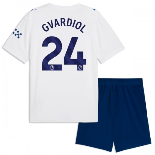 Officiële Voetbalshirt + Korte Broek Manchester City Gvardiol 24 Derde 2026-27 - Kids Officiële Voetbalshirt + Korte Broek Manchester City Gvardiol 24 Derde 2026-27 - Kids